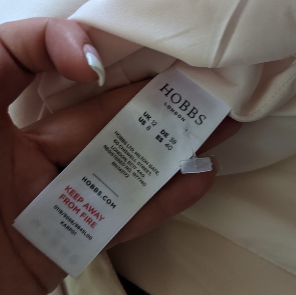 Hobbs Pale Pink Blush Mila Shift Dress Midi Long Sleeve Sheer Sleeve Size 8 - Picture 14 of 16